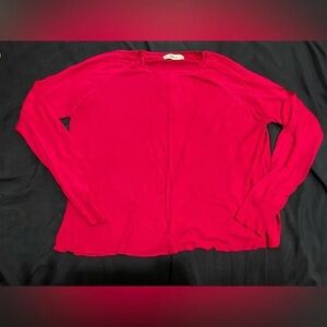 Women's Red Long Sleeve Top